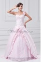 Satin Sweetheart Neckline Floor Length Ball Gown Embroidered Prom Dress