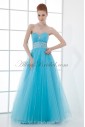 Net and Satin Sweetheart Floor Length A-line Prom Dress with Crystals