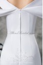 Satin Strapless Neckline Cathedral Train Sheath Embroidered Wedding Dress