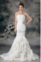 Taffeta Strapless Neckline Sweep Train Mermaid Wedding Dress