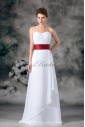 Chiffon Sweetheart Floor Length A-line Sash Wedding Dress