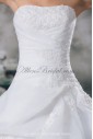 Organza Strapless Neckline Sweep Train A-line Embroidered Wedding Dress