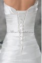 Satin One-Shoulder Neckline Chapel Train A-line Embroidered Wedding Dress