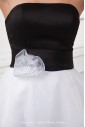 Organza Strapless Neckline A-line Short Hand-made Flower Wedding Dress