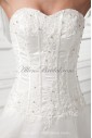 Satin Sweetheart Neckline A-line Sweep Train Embroidered Wedding Dress