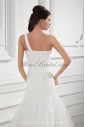 Organza One-shoulder Neckline A-line Sweep Train Wedding Dress