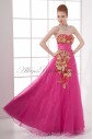 Organza Sweetheart Neckline A-line Floor Length Embroidered Prom Dress