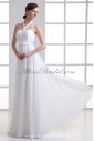 Chiffon Halter Neckline Column Floor Length Wedding Dress