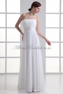 Chiffon Strapless Neckline Empire line Floor Length Sash Wedding Dress