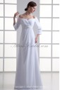 Chiffon Sweetheart Empire Floor Length Three-quarter Sleeves Wedding Dress
