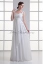 Chiffon Straps Neckline Empire Floor Length Sequins Wedding Dress