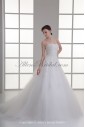 Satin and Net Sweetheart Neckline A-line Sweep Train Embroidered Wedding Dress