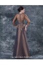 Taffeta and Lace V-Neck Floor Length A-line Mother Of The Bride Dress with Three-quarter Sleeves