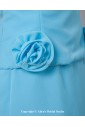 Chiffon Jewel Neckline Knee-Length Sheath Mother Of The Bride Dress with Three-quarter Sleeves