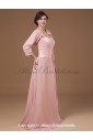Chiffon and Charmeuse Shoulder Straps Neckline Sweep Train A-line Mother Of The Bride Dress with Jacket