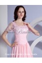 Chiffon Square Neckline Floor Length Corset Mother Of The Bride Dress with Embroidered and Short Sleeves