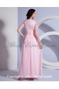 Chiffon Square Neckline Floor Length Corset Mother Of The Bride Dress with Embroidered and Short Sleeves
