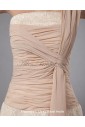 Lace One-Shoulder Floor Length Column Mother Of The Bride Dress with Sash