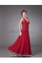 Chiffon V-Neck Ankle-length A-line Mother Of The Bride Dress with Embroidered