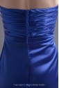 Satin Sweetheart Neckline A-line Sweep Train Crisscross Ruched Prom Dress