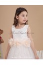 Tulle Jewel Neckline Ankle-Length A-line Flower Girl Dress