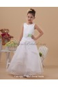 Organza Jewel Neckline Ankle-Length A-line Flower Girl Dress