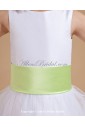 Tulle Jewel Neckline Ankle-Length A-Line Flower Girl Dress with Bow