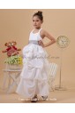 Taffeta Halter Neckline Ankle-Length A-Line Flower Girl Dress with 