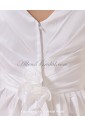 Taffeta Jewel Neckline Ankle-Length A-Line Flower Girl Dress with Hand-made Flower