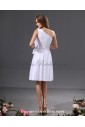 Chiffon One-Shoulder Knee-Length A-line Bridesmaid Dress with Ruffle
