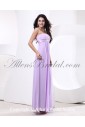 Chiffon Strapless Floor Length Empire Line Bridesmaid Dress with Embroidered 