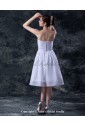 Organza and Taffeta Sweetheart Knee-Length A-Line Bridesmaid Dress with Embroidered 