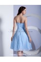 Chiffon Strapless Knee-Length Column Bridesmaid Dress with Pleated