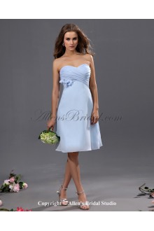 Chiffon Sweetheart Knee-Length A-line Bridesmaid Dress with Embroidered