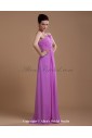 Chiffon One-Shoulder Floor Length Empire Bridesmaid Dress with Ruffle and Flower
