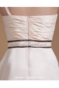 Satin One-Shoulder Knee-Length Sheath Bridesmaid Dress