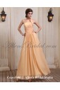 Chiffon Halter Neckline Ankle-Length A-line Evening Dress with Ruffle