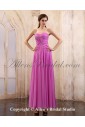 Chiffon Sweetheart Ankle-Length Column Evening Dress with Beaded and Ruffle