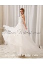 Satin and Chiffon Sweetheart Court Train A-Line Wedding Dress with Layering
