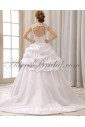 Satin Sweetheart Court Train A-Line Wedding Dress with Embroidered and Ruffle