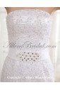 Lace Satin Strapless Cathedral Train Mermaid Wedding Dress