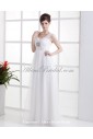 Chiffon Sweetheart Floor Length Column Wedding Dress with Sequins