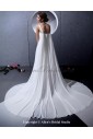 Chiffon V-Neck Court Train Corset Wedding Dress with Beaded and Ruffle