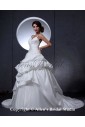 Taffeta V-Neck Court Train Ball Gown Wedding Dress