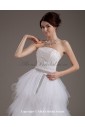 Yarn Strapless Sweep Train A-line Wedding Dress with Embroidered