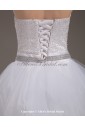 Yarn Strapless Sweep Train A-line Wedding Dress with Embroidered