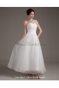 Satin and Organza Sweetheart Ankle-length Ball Gown Wedding Dress