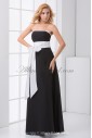 Chiffon Strapless Neckline Column Floor Length Sash Prom Dress