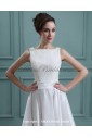Taffeta Bateau Neckline Knee-Length A-line Wedding Dress with Embroidered