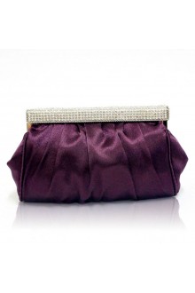 Satin Wedding or Evening Handbag with Rhinestone (More Colors Available) H-7147